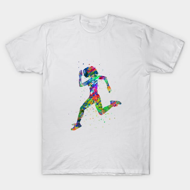 Running woman T-Shirt by RosaliArt